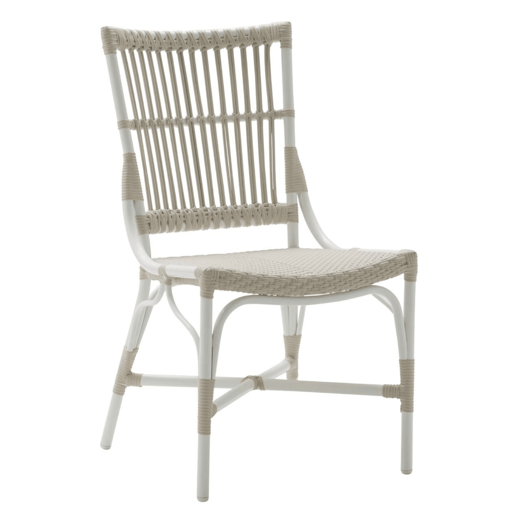 Outdoor AluRattan™ & ArtFibre™ Piano Side Chair - Available in White - Outdoor Dining Tables & Chairs - The Well Appointed House