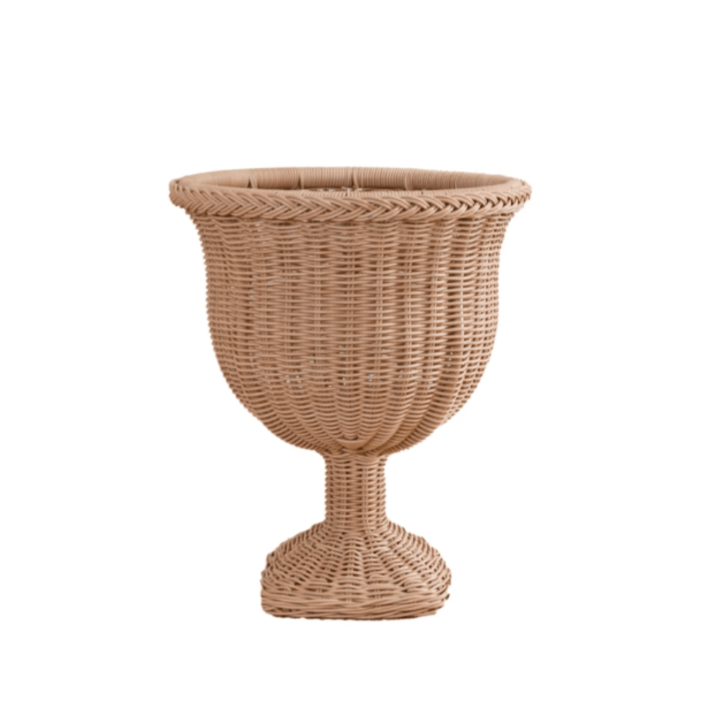 Outdoor Braided Synthetic Rattan Urn - Outdoor Planters - The Well Appointed House