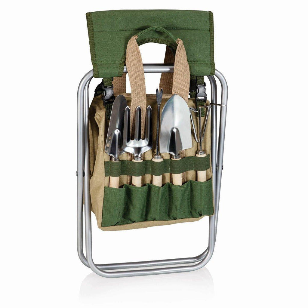 Outdoor Folding Storage Garden Seat With Tools - Picnic Baskets & Accessories - The Well Appointed House