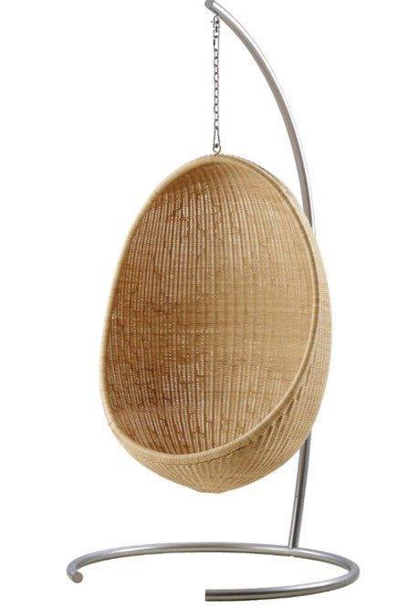 Outdoor Rattan Hanging Egg Chair - Available in Two Colors - Outdoor Chairs & Chaises - The Well Appointed House