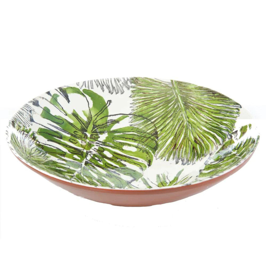 Palm Leaf Patterned Serving Bowl - Dinnerware - The Well Appointed House