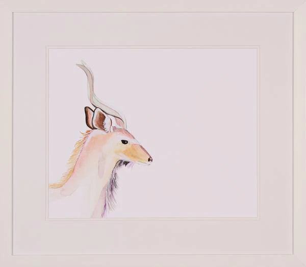 Pastel Sunset Antelope Lithograph in White Frame - Little Loves Art - The Well Appointed House