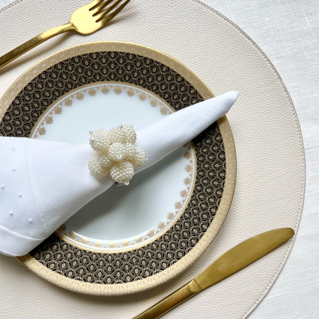 Set of 4 Pearl Cluster Napkin Rings - The Well Appointed House