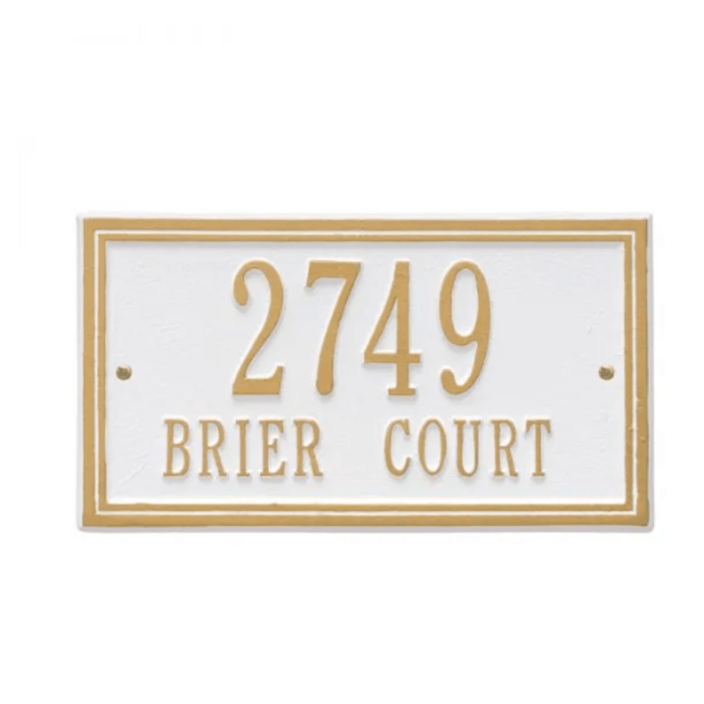 Personalized Classic Two Line Rectangular Address Wall Plaque – Available in Multiple Finishes - Address Signs & Mailboxes - The Well Appointed House