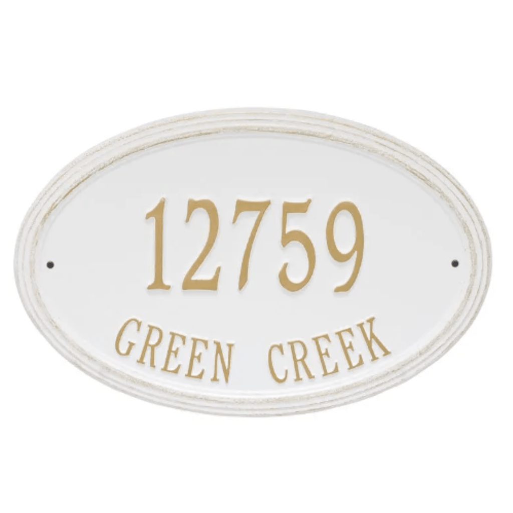 Personalized Concord Estate Oval Address Wall Plaque – Available in Multiple Finishes - Address Signs & Mailboxes - The Well Appointed House