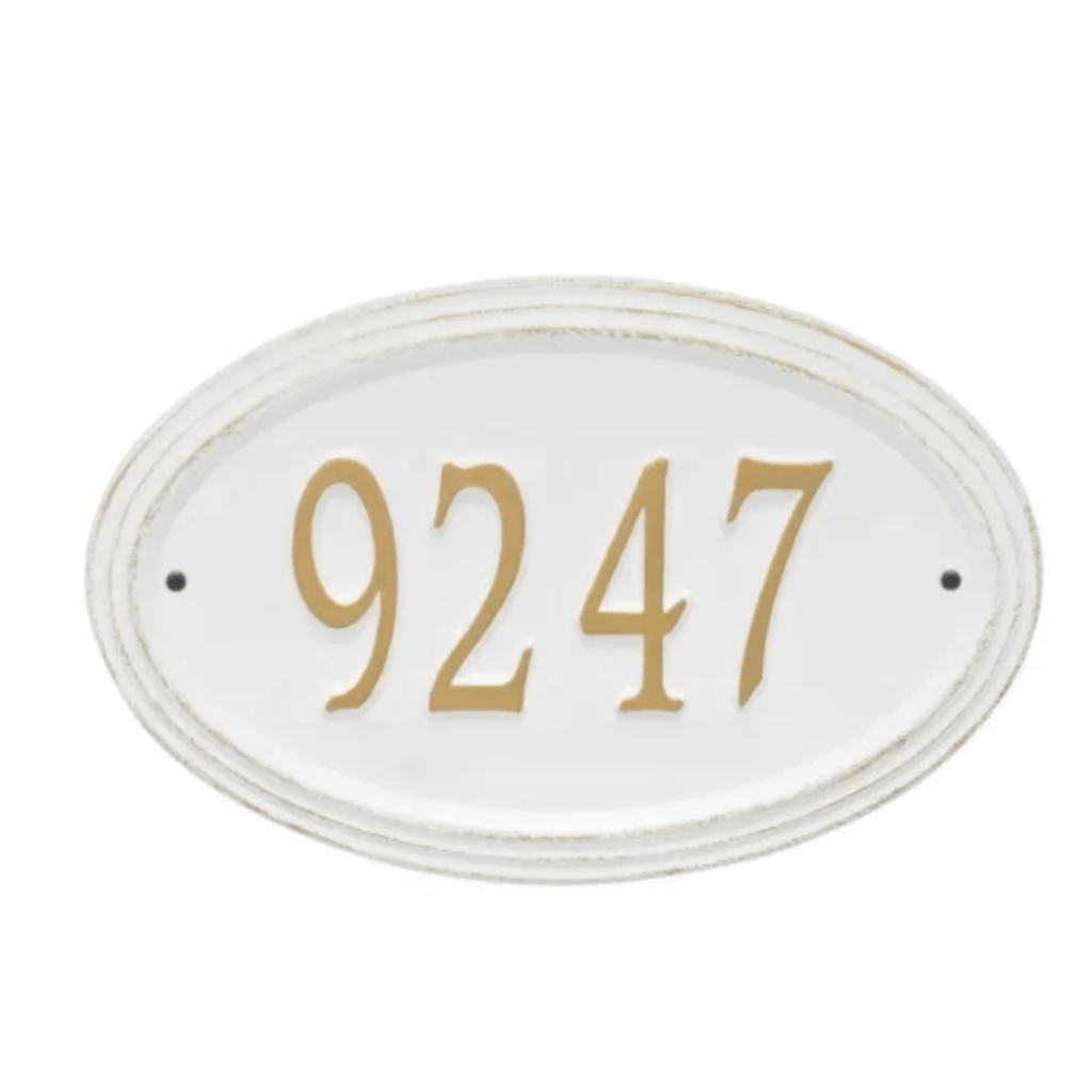 Personalized One Line Concord Estate Oval Address Wall Plaque – Available in Multiple Finishes - Address Signs & Mailboxes - The Well Appointed House