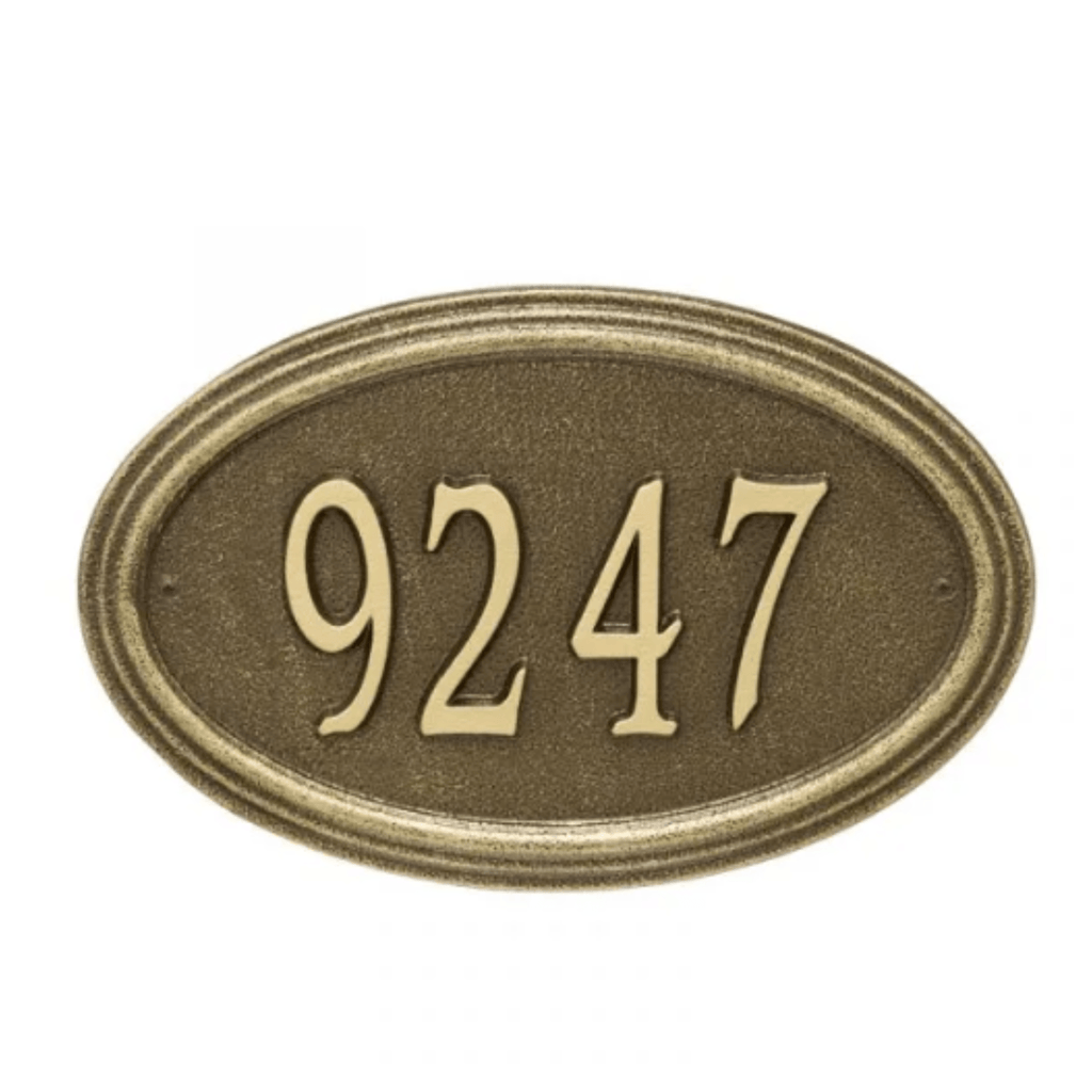 Personalized One Line Concord Estate Oval Address Wall Plaque – Available in Multiple Finishes - Address Signs & Mailboxes - The Well Appointed House