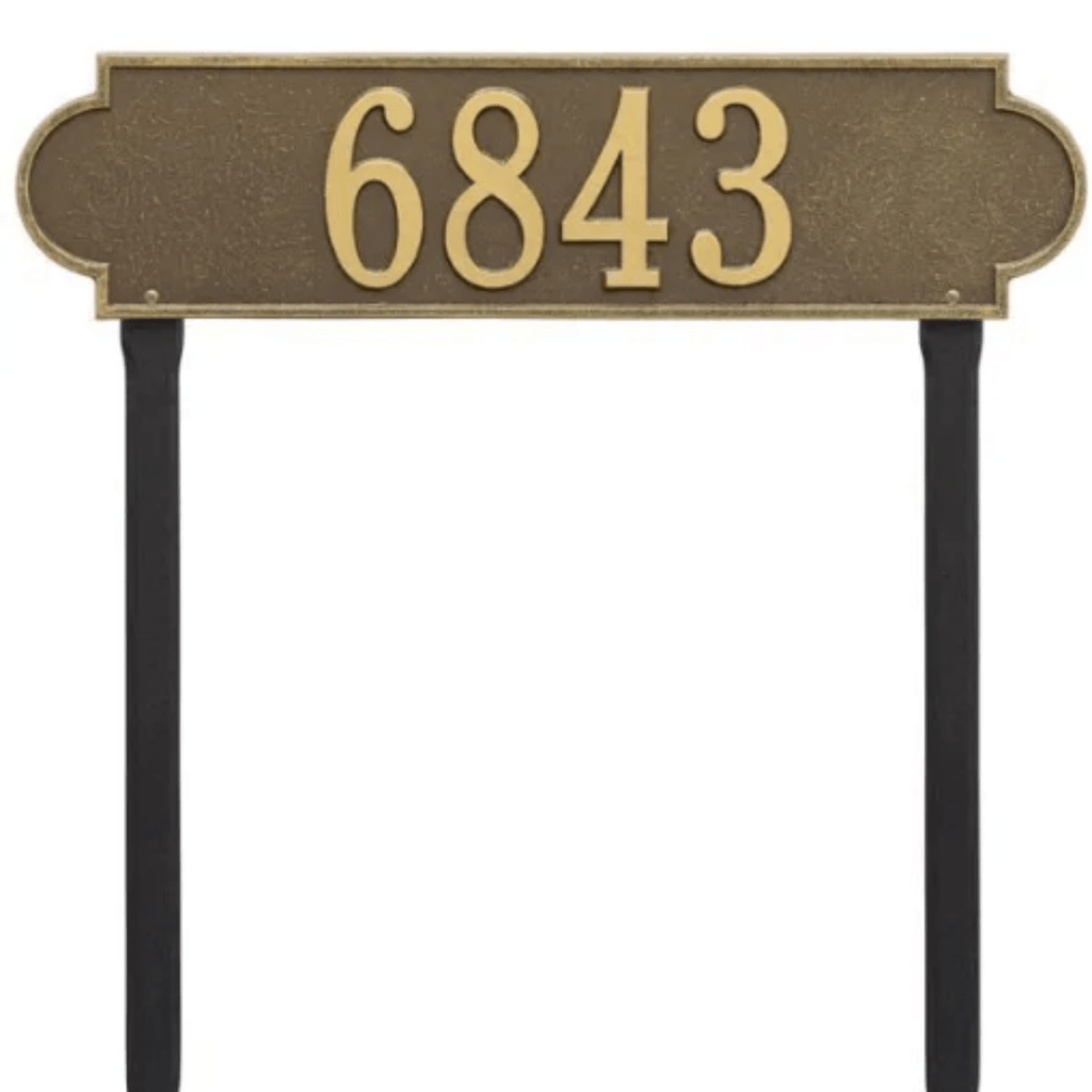 Personalized One Line Estate Address Lawn Plaque – Available in Multiple Finishes - Address Signs & Mailboxes - The Well Appointed House