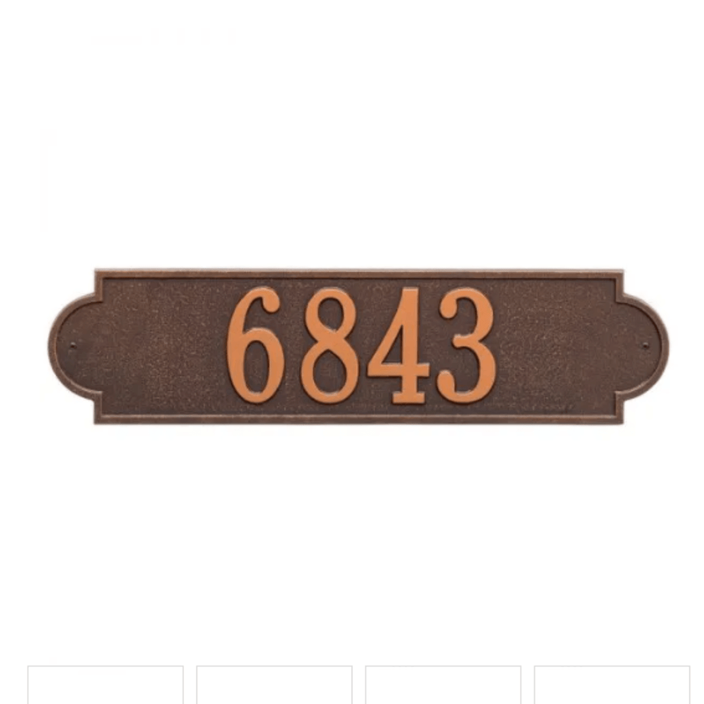Personalized One Line Richmond Address Wall Plaque – Available in Multiple Finishes - Address Signs & Mailboxes - The Well Appointed House