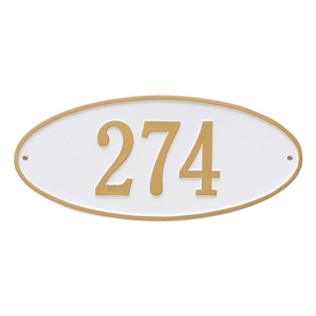 Personalized Oval Wall Mounted Address Plaque – Available in Multiple Finishes - Address Signs & Mailboxes - The Well Appointed House