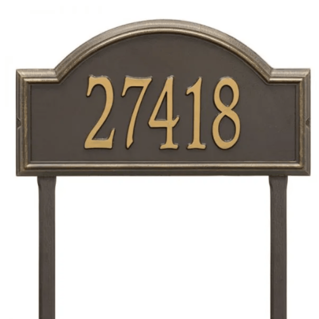Personalized Providence Arch Standard One Line Lawn Plaque - Available in Multiple Finishes - Address Signs & Mailboxes - The Well Appointed House
