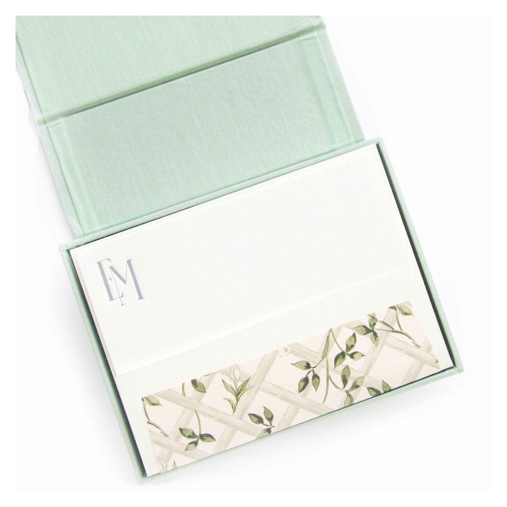 Petite Seafoam Silk Stationery Box - P34 - Stationery - The Well Appointed House