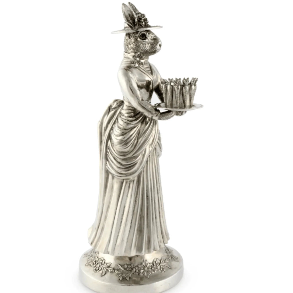 Pewter Lady Hare Tall Candlestick - Candlesticks & Candles - The Well Appointed House