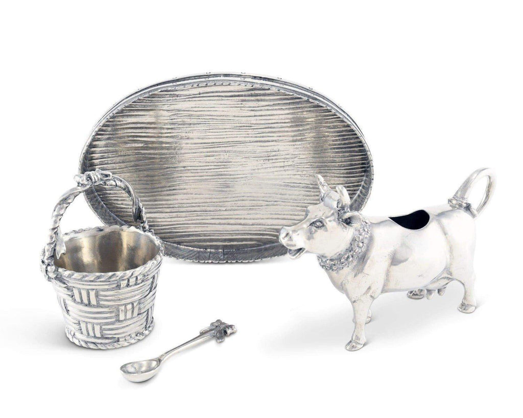 Pewter Mabel Cow Creamer Set Serveware - Serveware - The Well Appointed House