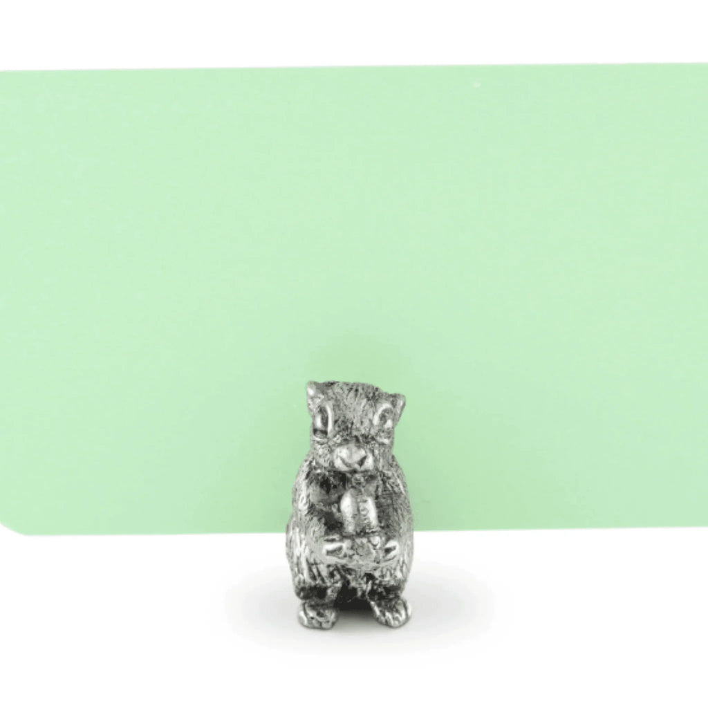 Pewter Squirrel Place Card Holder - Placecard Holders - The Well Appointed House