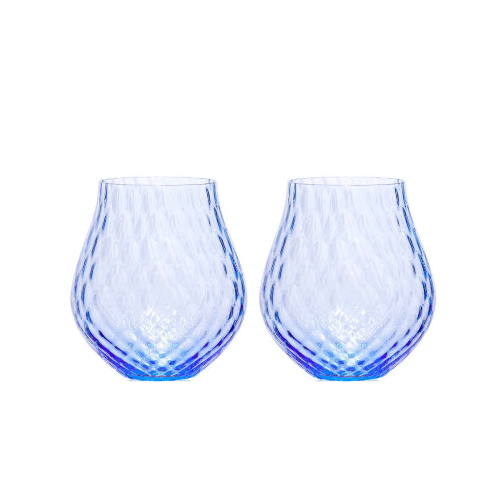 Set of Two Phoebe Cobalt Stemless Wine Glasses - The Well Appointed House
