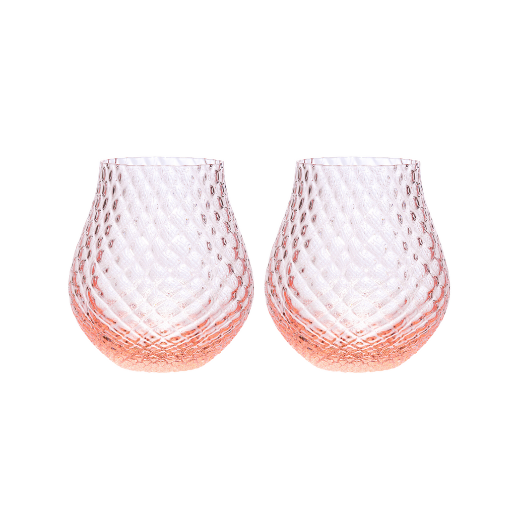 Set of Two Phoebe Rose Stemless Wine Glasses - The Well Appointed House