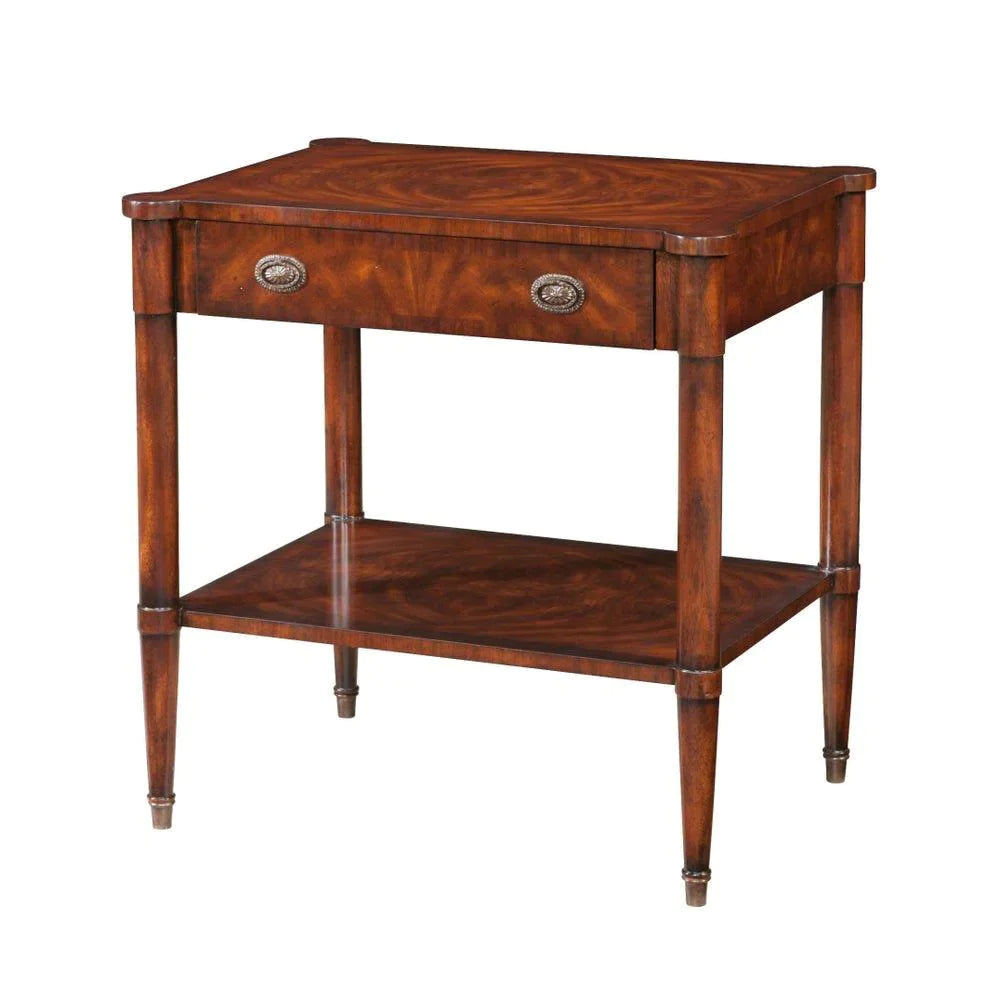 Pied-à-terre Single Drawer Flame Veneered Accent Table - Side & Accent Tables - The Well Appointed House