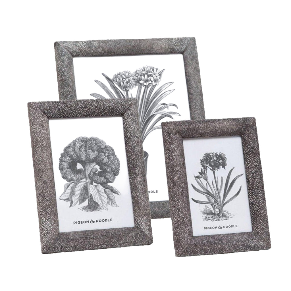 Pigeon & Poodle Faux Shagreen Oxford Frame in Cool Grey - Picture Frames - The Well Appointed House