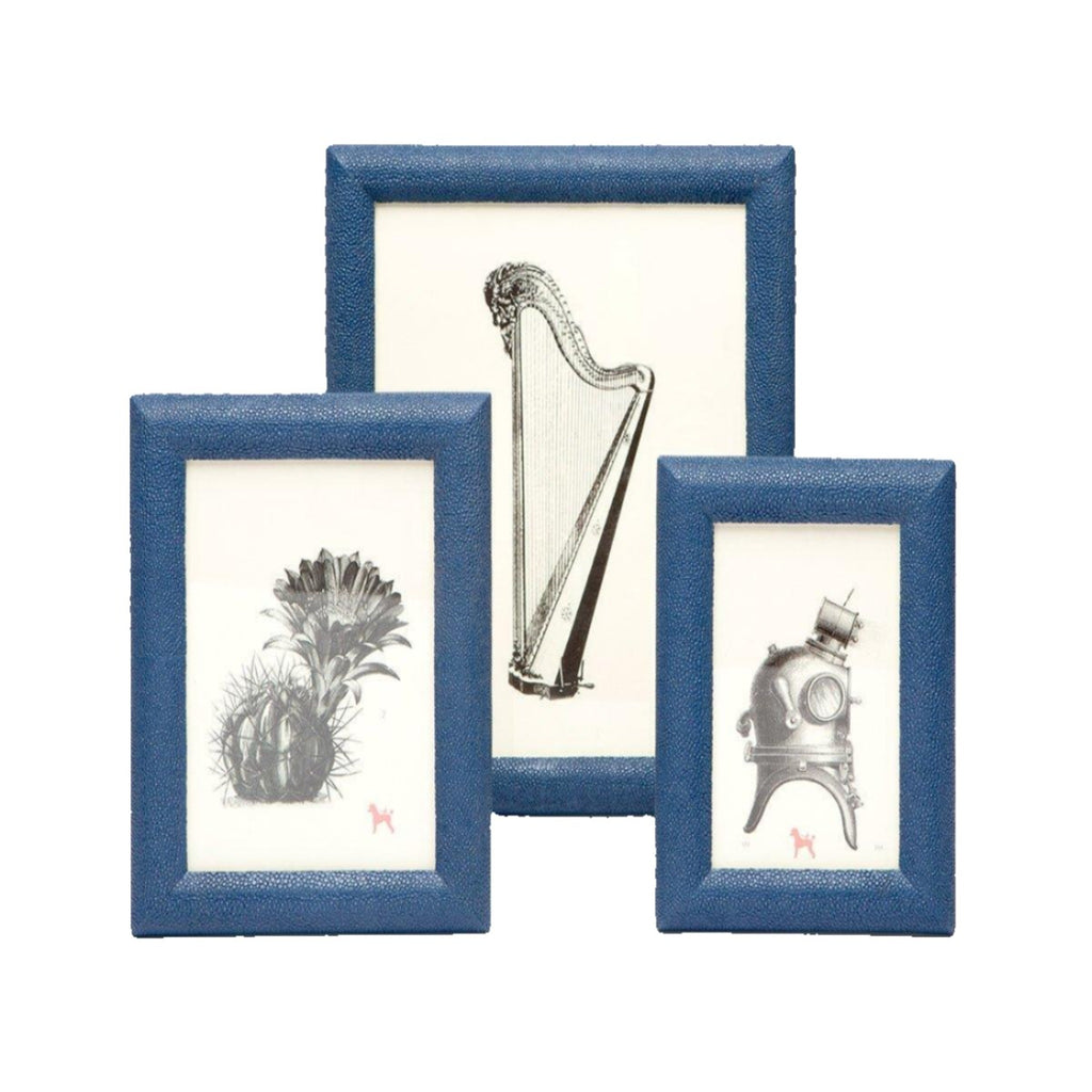 Pigeon & Poodle Faux Shagreen Oxford Frame in Navy - Picture Frames - The Well Appointed House