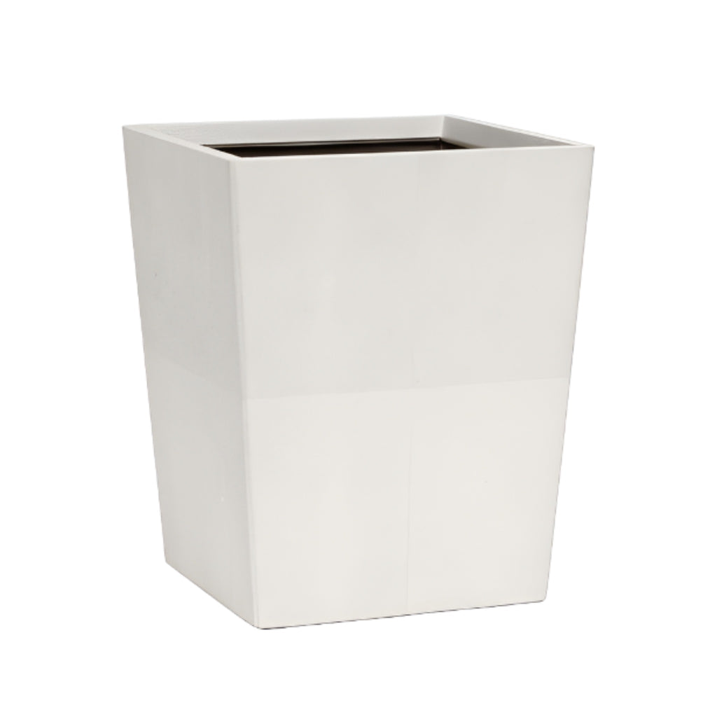 Pigeon & Poodle Tenby White Faux Shagreen Wastebasket - Wastebasket - The Well Appointed House