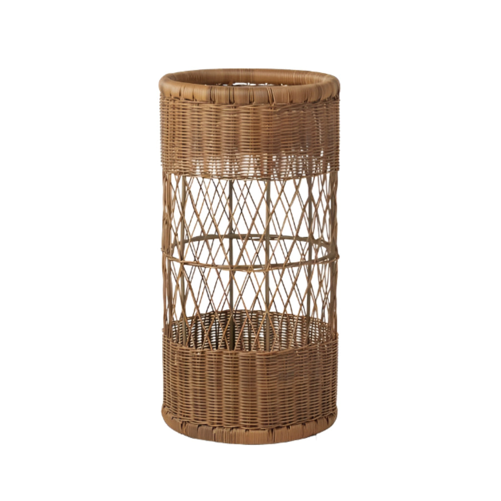 Pigeon & Poodle Winburg Chestnut Faux Rattan Umbrella Stand - Umbrella Stands - The Well Appointed House