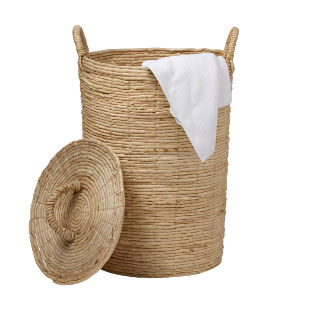 Pigeon & Poodle Zaria Natural Abaca Round Hamper - Hampers - The Well Appointed House
