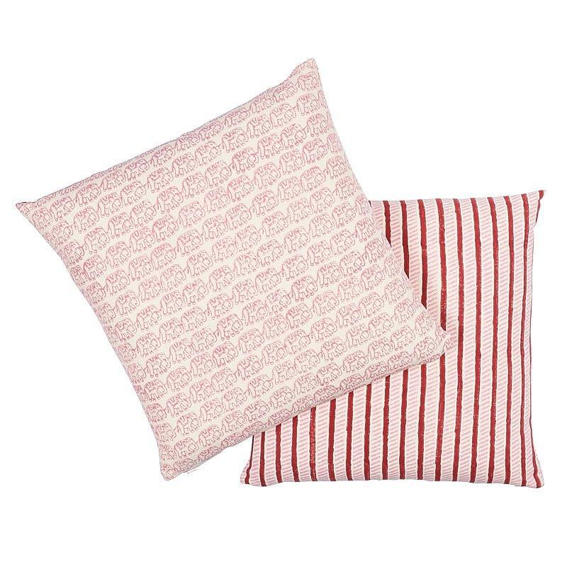 Pink & White Elephant Print 18" Pillow - Little Loves Pillows - The Well Appointed House