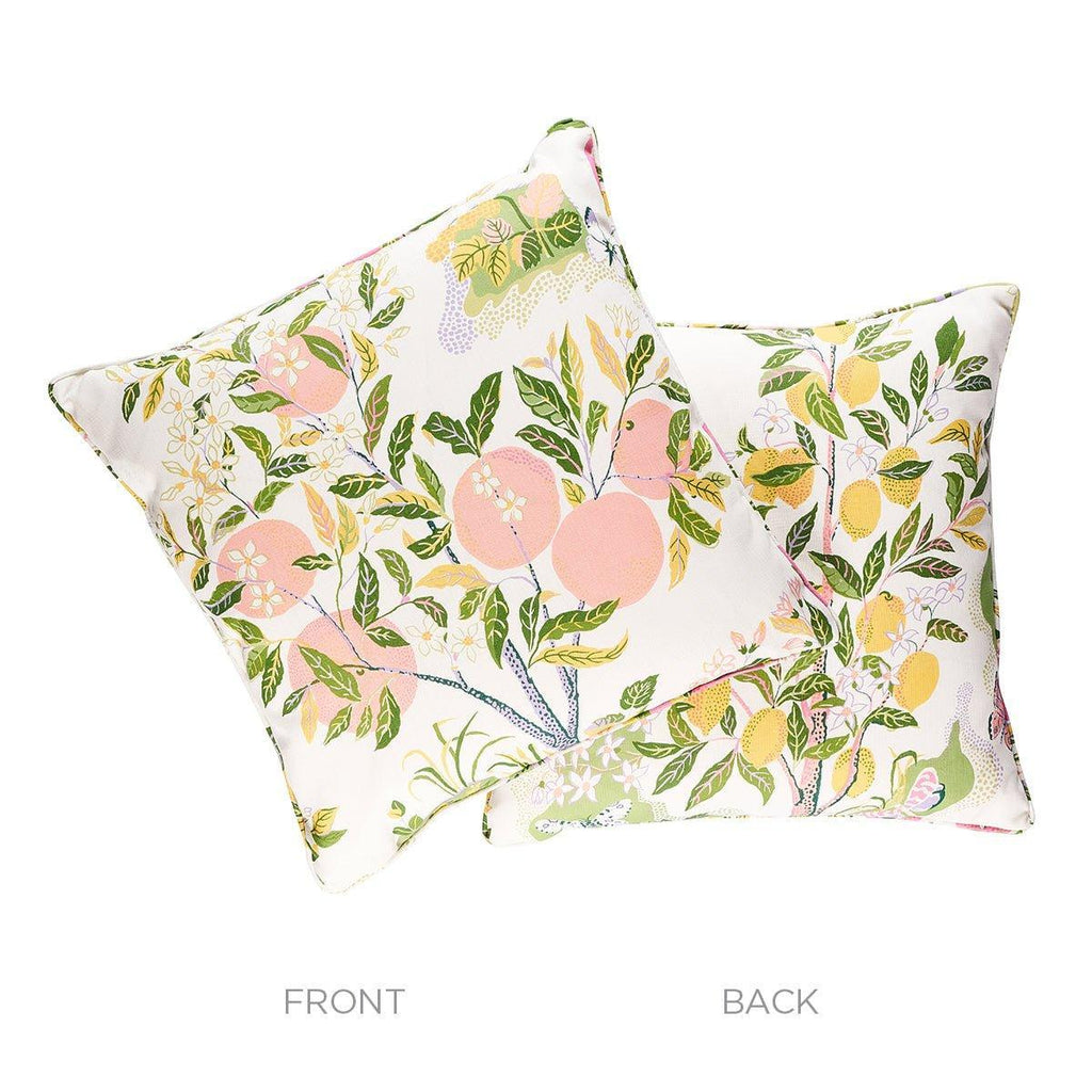 Pink Citrus Garden Indoor-Outdoor Square Throw Pillow - Pillows - The Well Appointed House