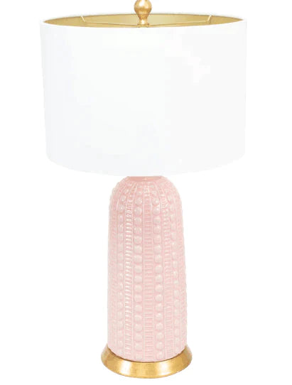Pink Glazed Tapered Ceramic Urn Table Lamp - Table Lamps - The Well Appointed House