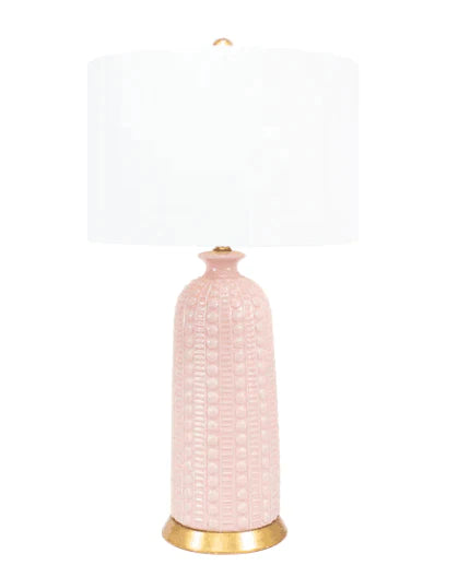 Pink Glazed Tapered Ceramic Urn Table Lamp - Table Lamps - The Well Appointed House