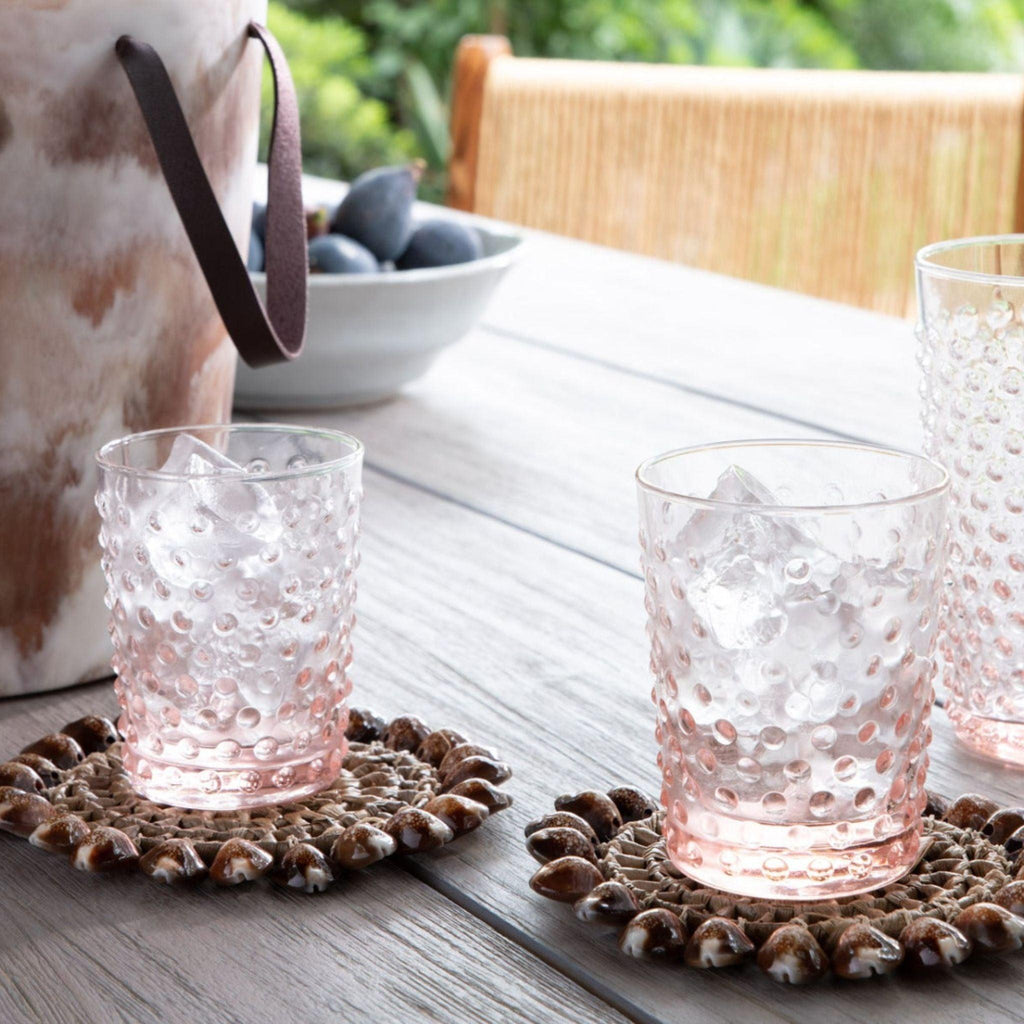 Pink Raised Dot Surface Hand Blown Glasses - Drinkware - The Well Appointed House