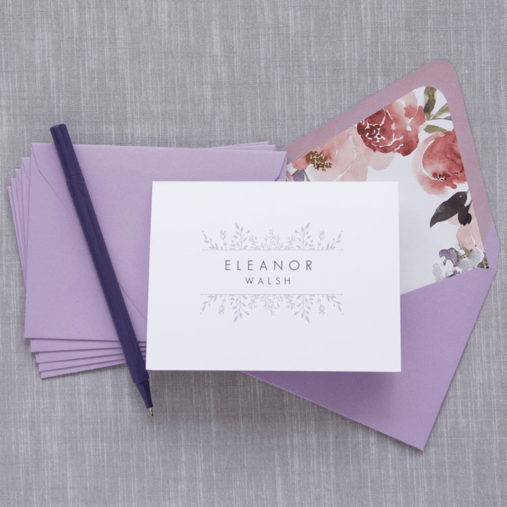Plum Garden Personalized Folded Notes - D13 - M190 - Stationery - The Well Appointed House