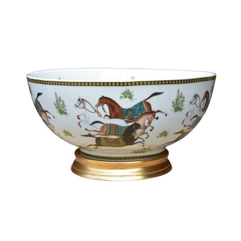 Porcelain Bowl with Horse Pattern - Decorative Bowls - The Well Appointed House