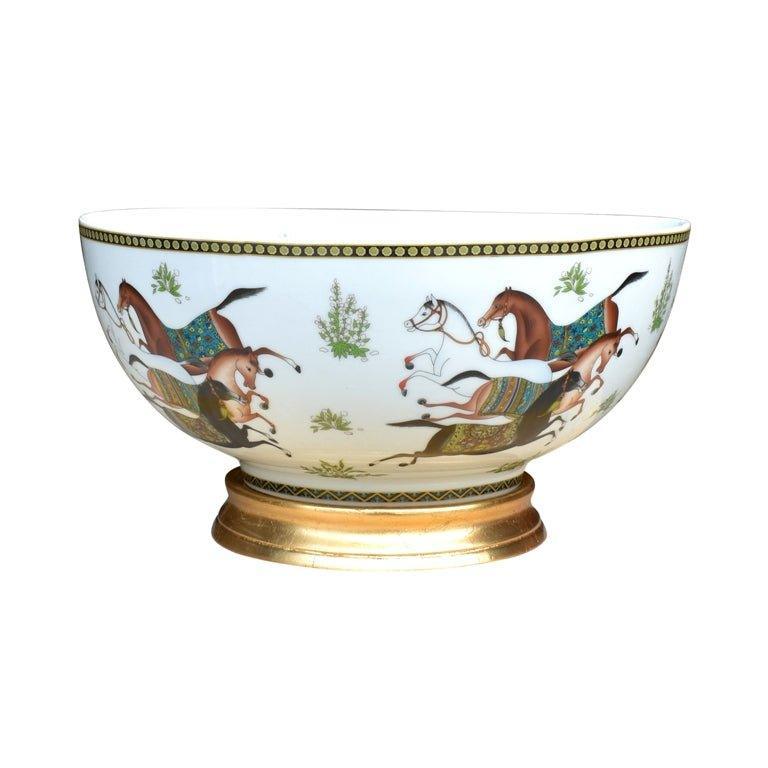 Porcelain Bowl with Horse Pattern - Decorative Bowls - The Well Appointed House
