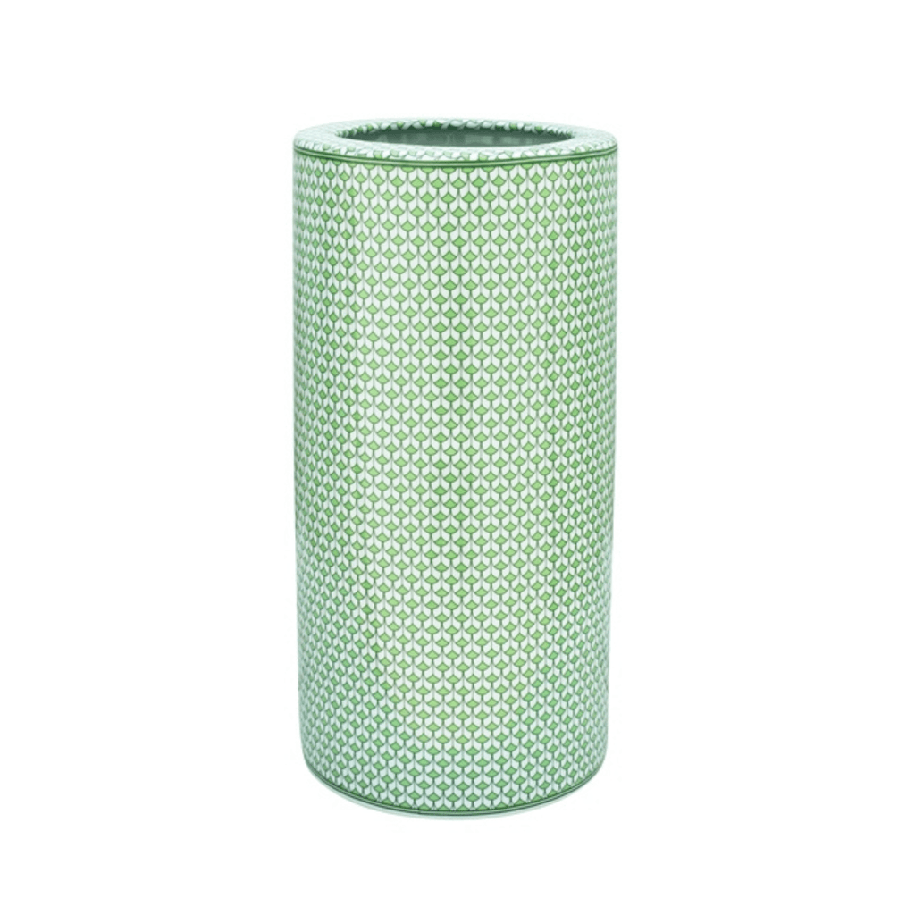 Porcelain Green Fish Scale Umbrella Stand - Decorative Objects - The Well Appointed House