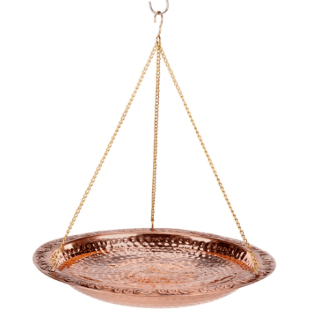Pure Copper 18" Hanging Bird Bath - Birdhouses - The Well Appointed House