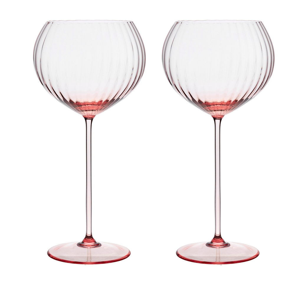 Set of Two Quinn Rose Red Wine Glasses - The Well Appointed House