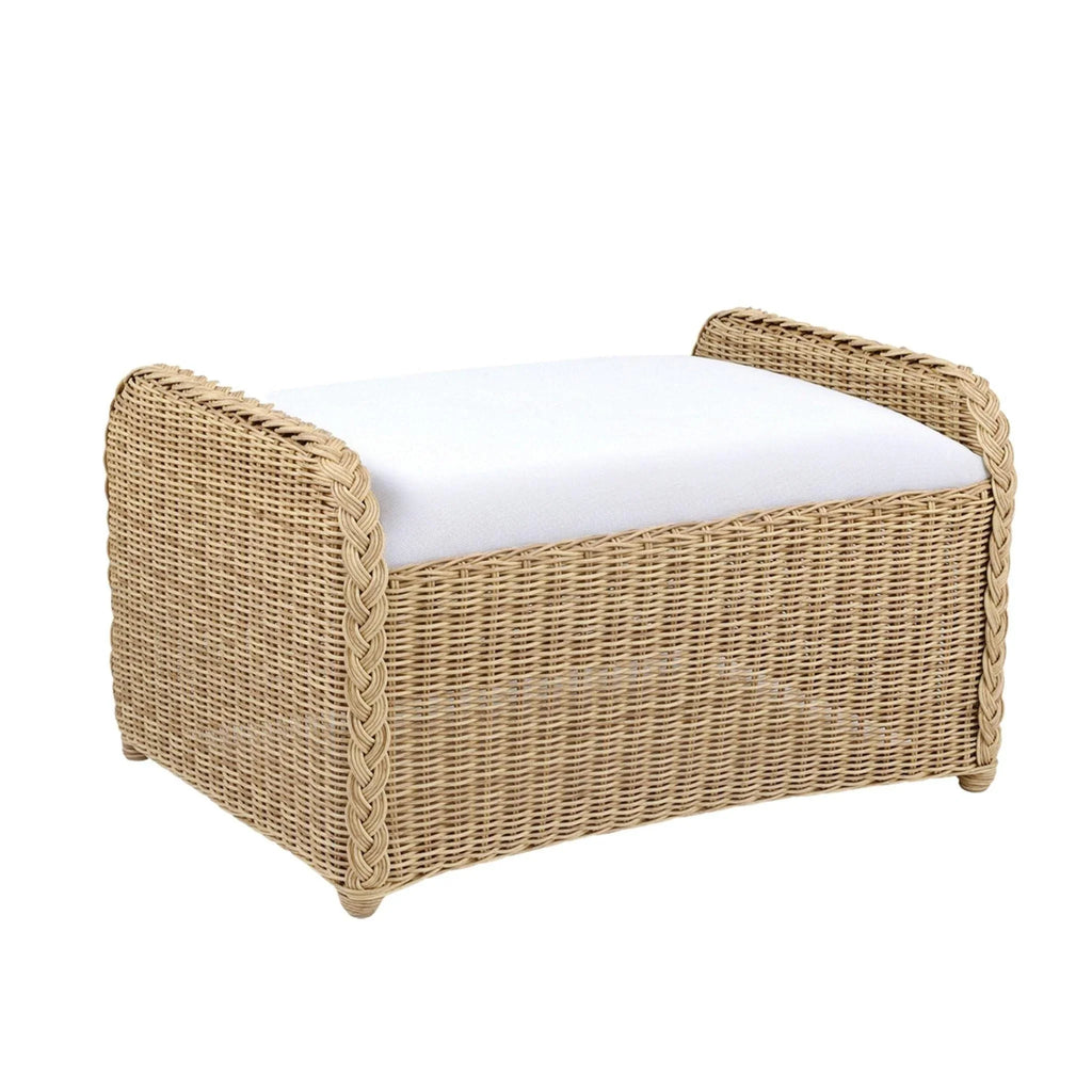 Quogue Wicker Outdoor Ottoman - Outdoor Ottomans - The Well Appointed House