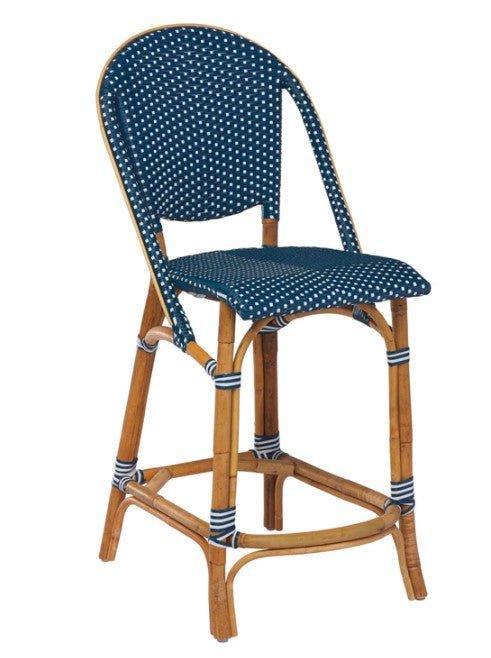 Rattan and Synthetic Fiber Woven Bistro Style Counter Stool - Available in Many Colors - Bar & Counter Stools - The Well Appointed House