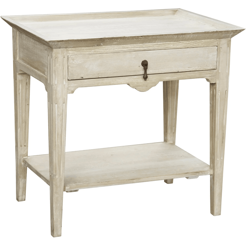 Reclaimed Lumber One Drawer Nightstand in Gray Wash Wax Finish - Nightstands & Chests - The Well Appointed House