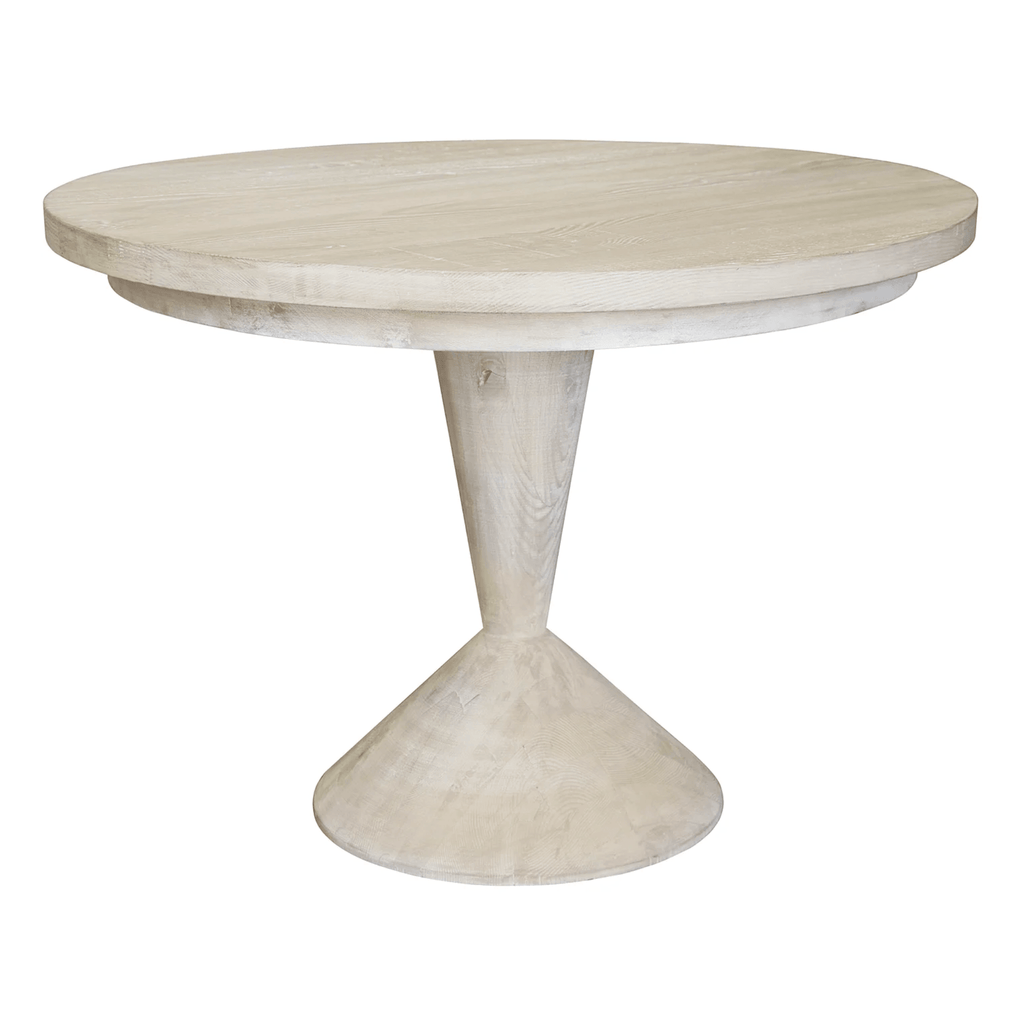 Reclaimed Lumber Round Dining Table in Gray Wash Wax Finish - Dining Tables - The Well Appointed House