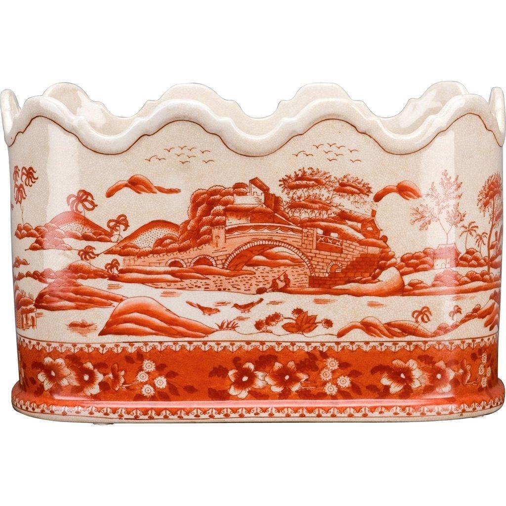 red planter indoor Red and White Willow Porcelain Planter – The Well Appointed House