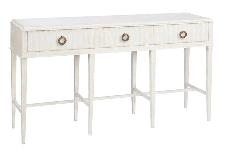 Ridged Front Three Drawer Console Table - Consoles - The Well Appointed House