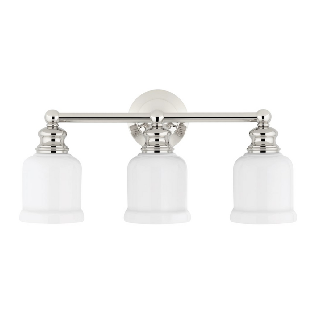 Riverton Polished Nickel Triple Lamp Wall Sconce - The Well Appointed House