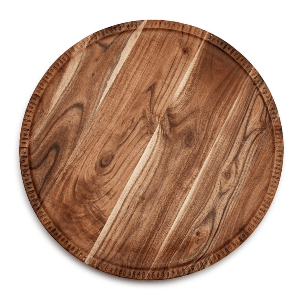Rotating Lazy Susan Charcuterie Board with Hand-Etched Border - Kitchen Accents - The Well Appointed House