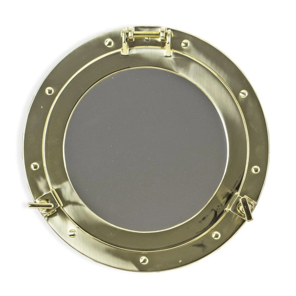 Round Brass Porthole Wall Mirror - Wall Mirrors - The Well Appointed House