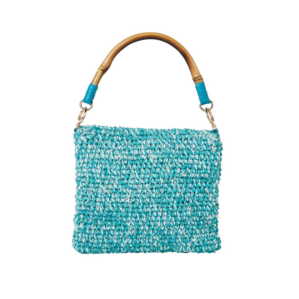 Sabrina Straw Handbag in Blue - The Well Appointed House
