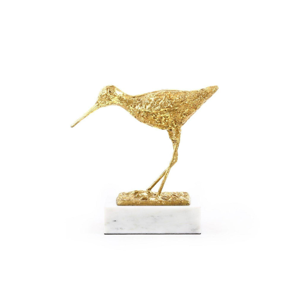 Sandpiper Bird Statue in Gold Leaf - Decorative Objects - The Well Appointed House