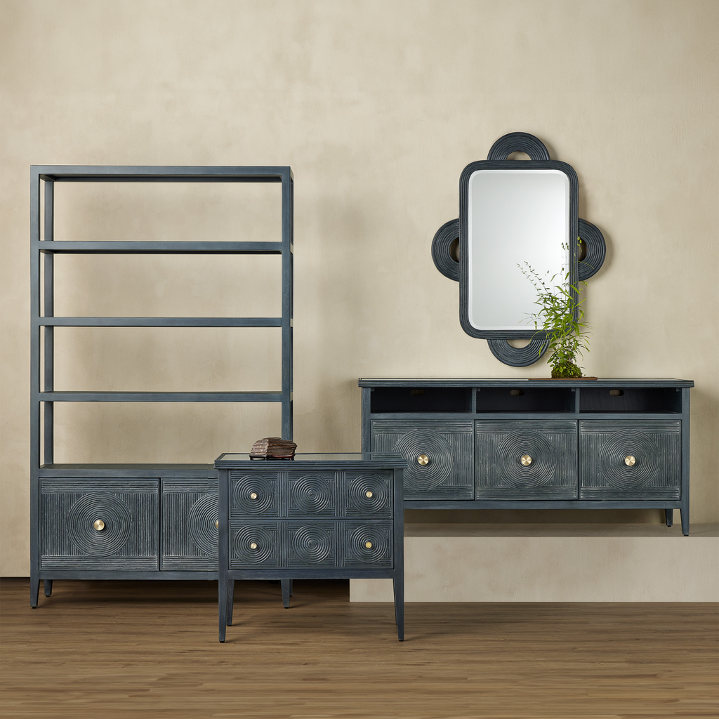 Santos Storage Etagere in Vintage Navy - The Well Appointed House 
